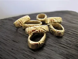 Artisan Gold Bronze Tribal Design Jewelry  and Chain Links (one)