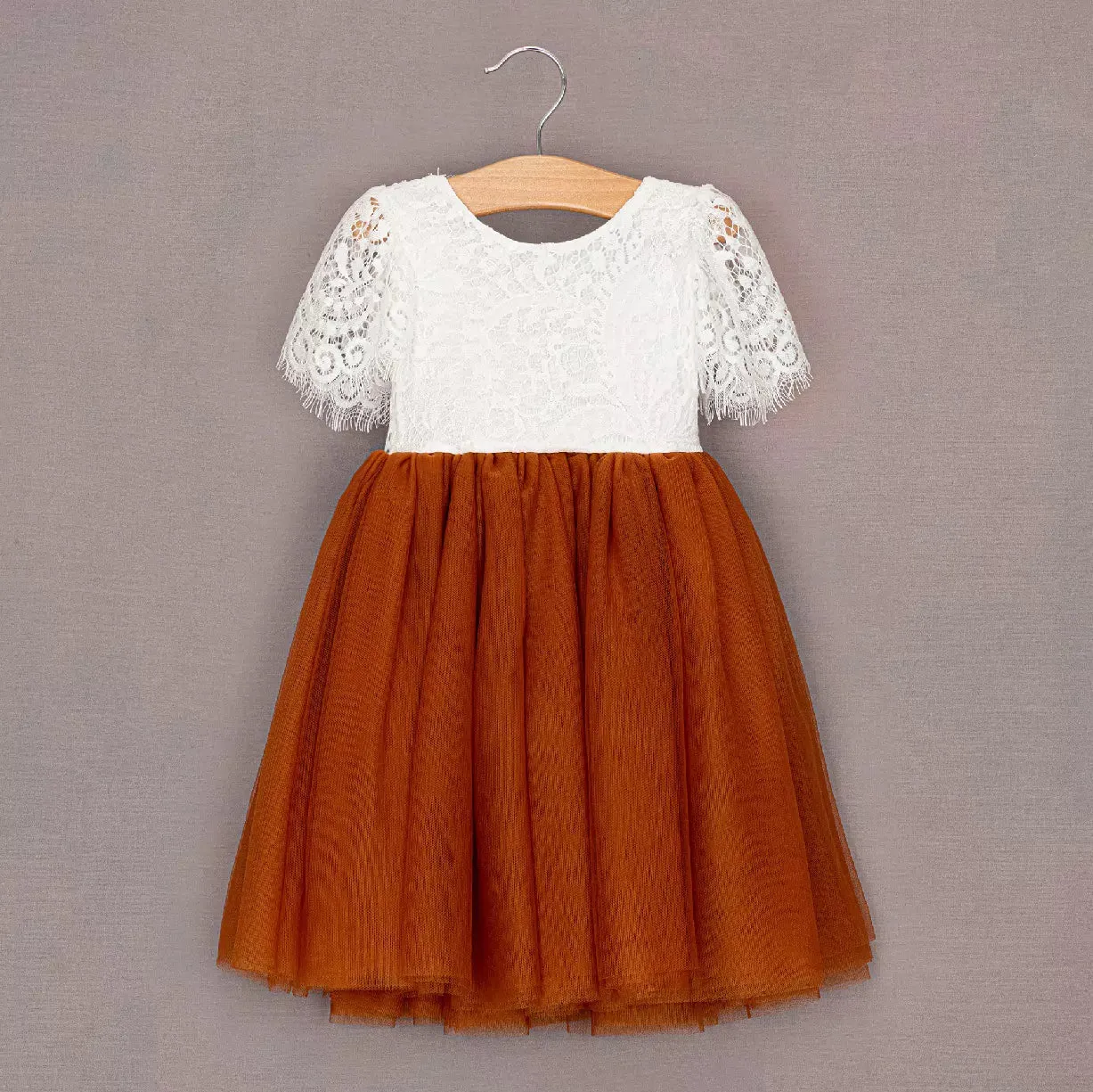 Baby Bohemian Flutter - Tea Dress - Burnt Orange