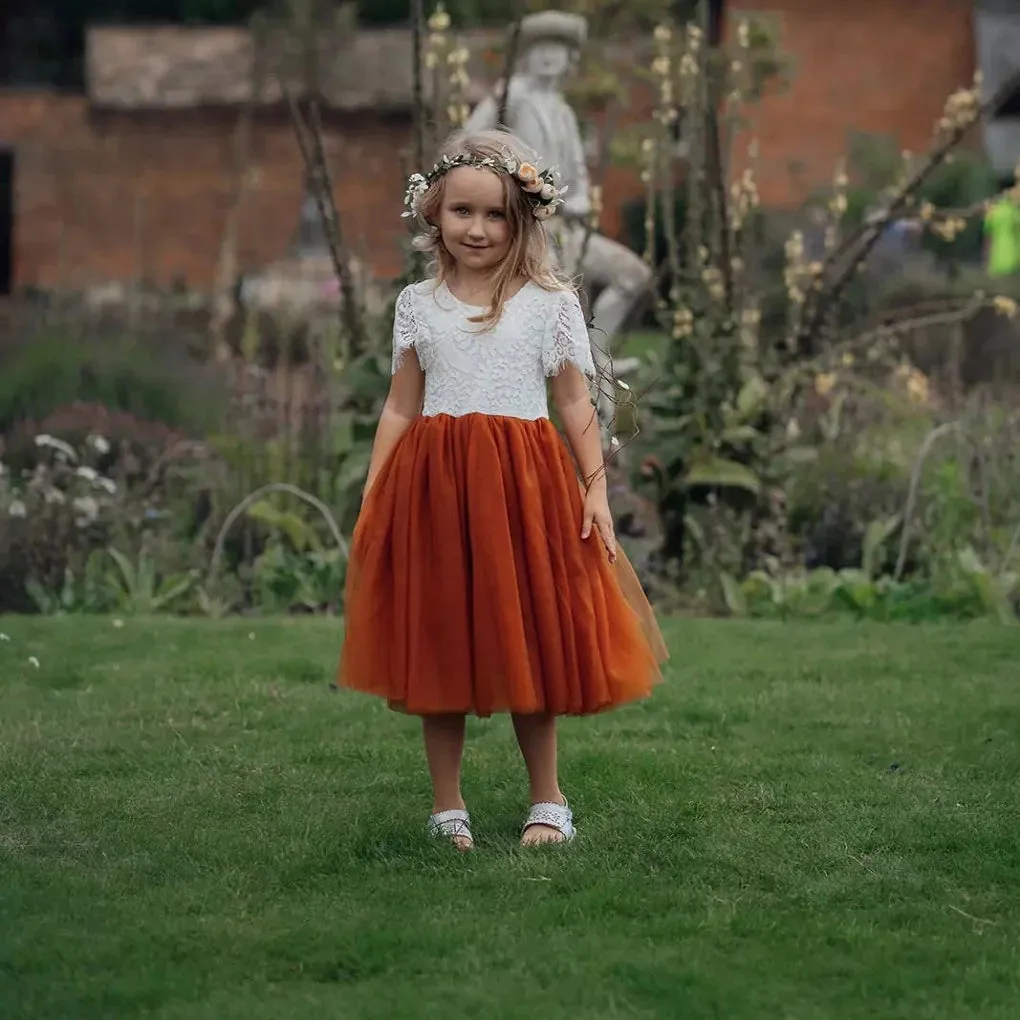 Baby Bohemian Flutter - Tea Dress - Burnt Orange