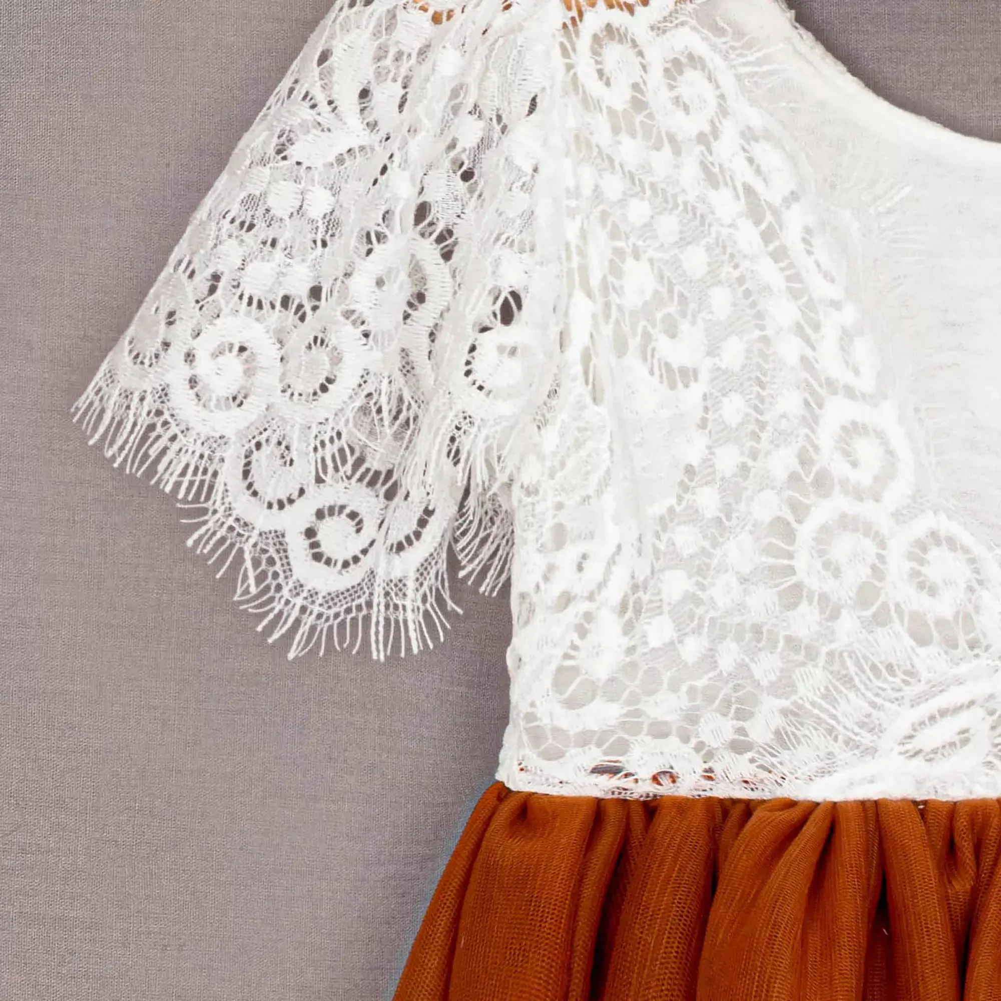 Baby Bohemian Flutter - Tea Dress - Burnt Orange