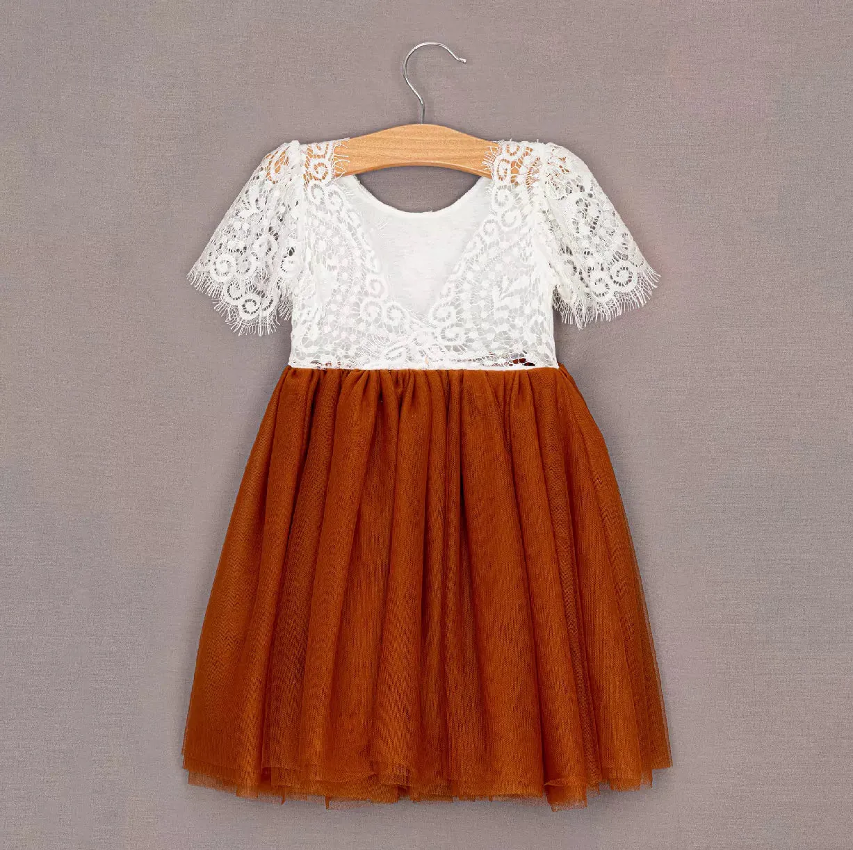 Baby Bohemian Flutter - Tea Dress - Burnt Orange