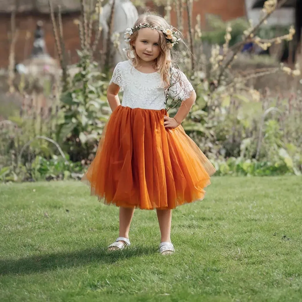 Baby Bohemian Flutter - Tea Dress - Burnt Orange