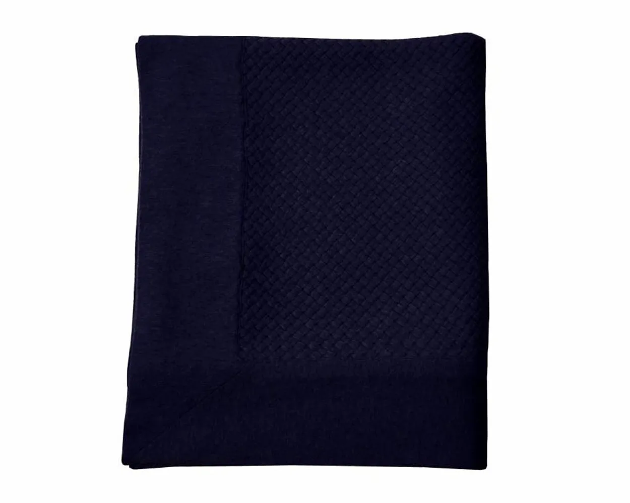 Bari Criss Cross Cashmere Throw - Navy