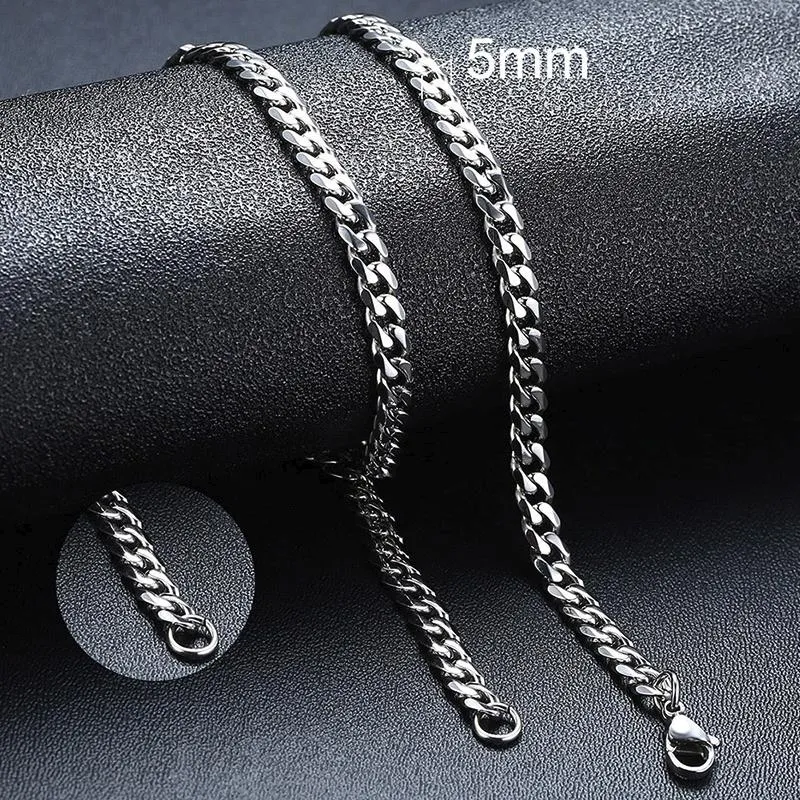 Basic Punk Stainless Steel Necklace Unisex