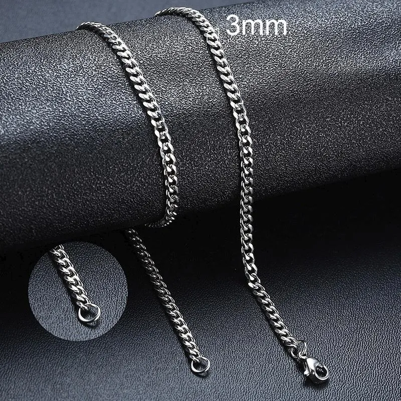 Basic Punk Stainless Steel Necklace Unisex