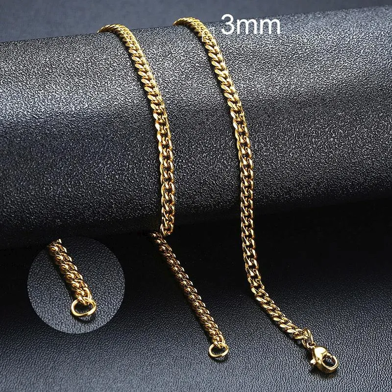 Basic Punk Stainless Steel Necklace Unisex