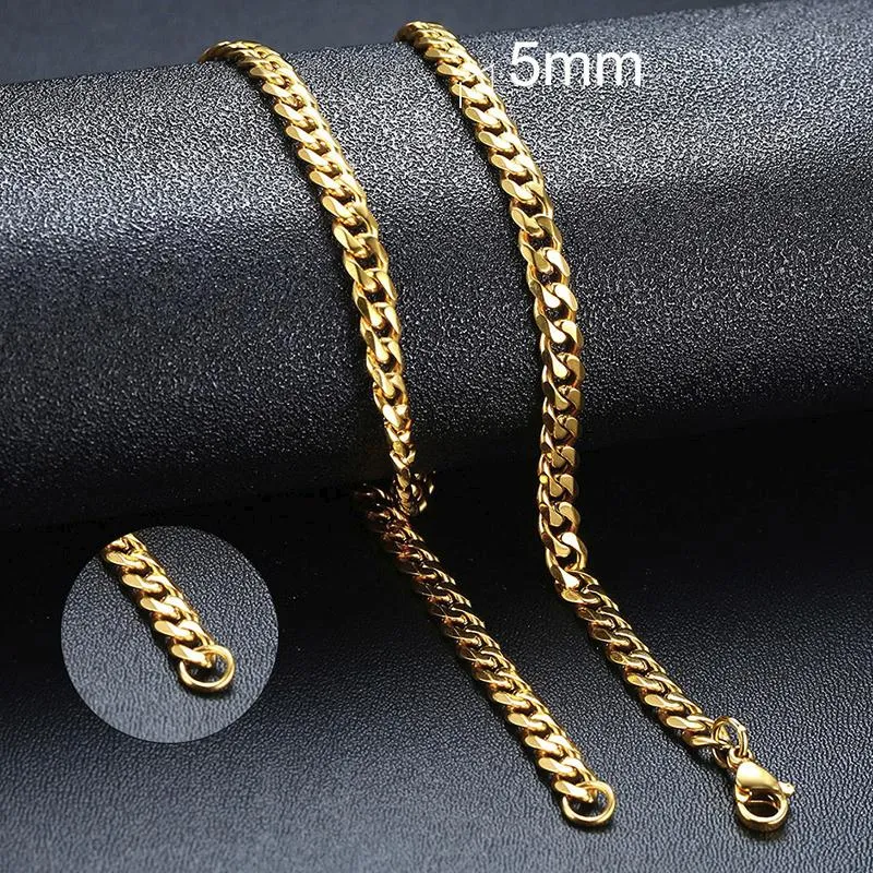 Basic Punk Stainless Steel Necklace Unisex
