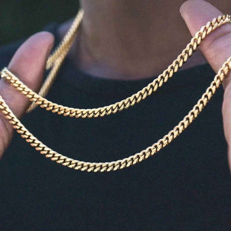 Basic Punk Stainless Steel Necklace Unisex