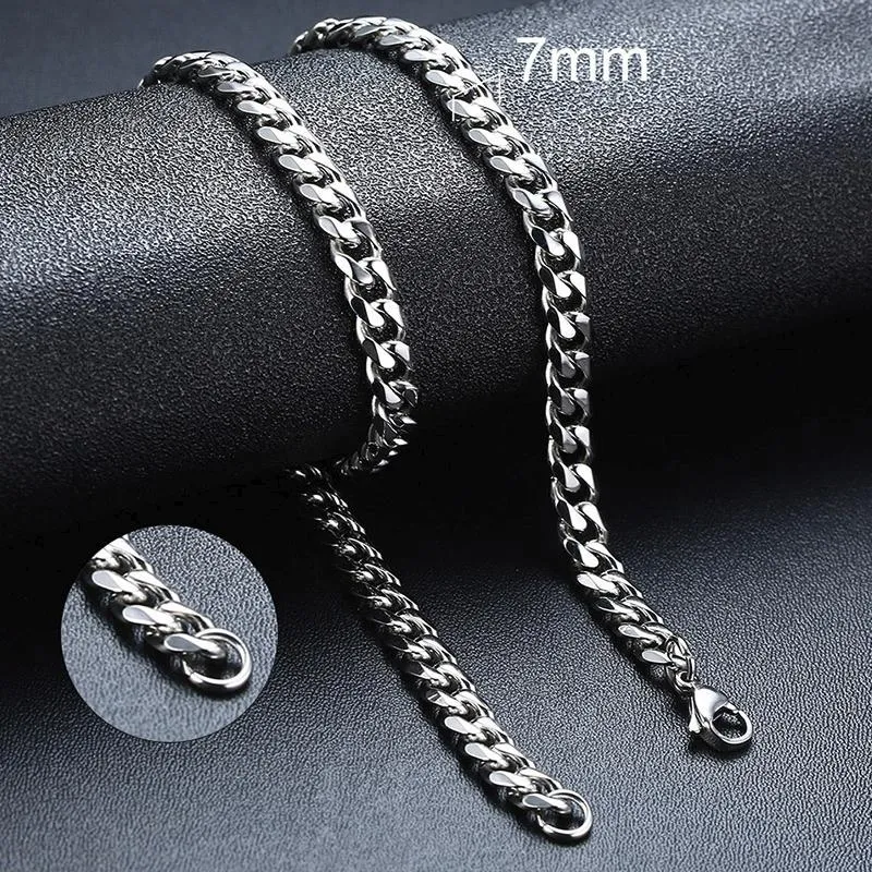 Basic Punk Stainless Steel Necklace Unisex