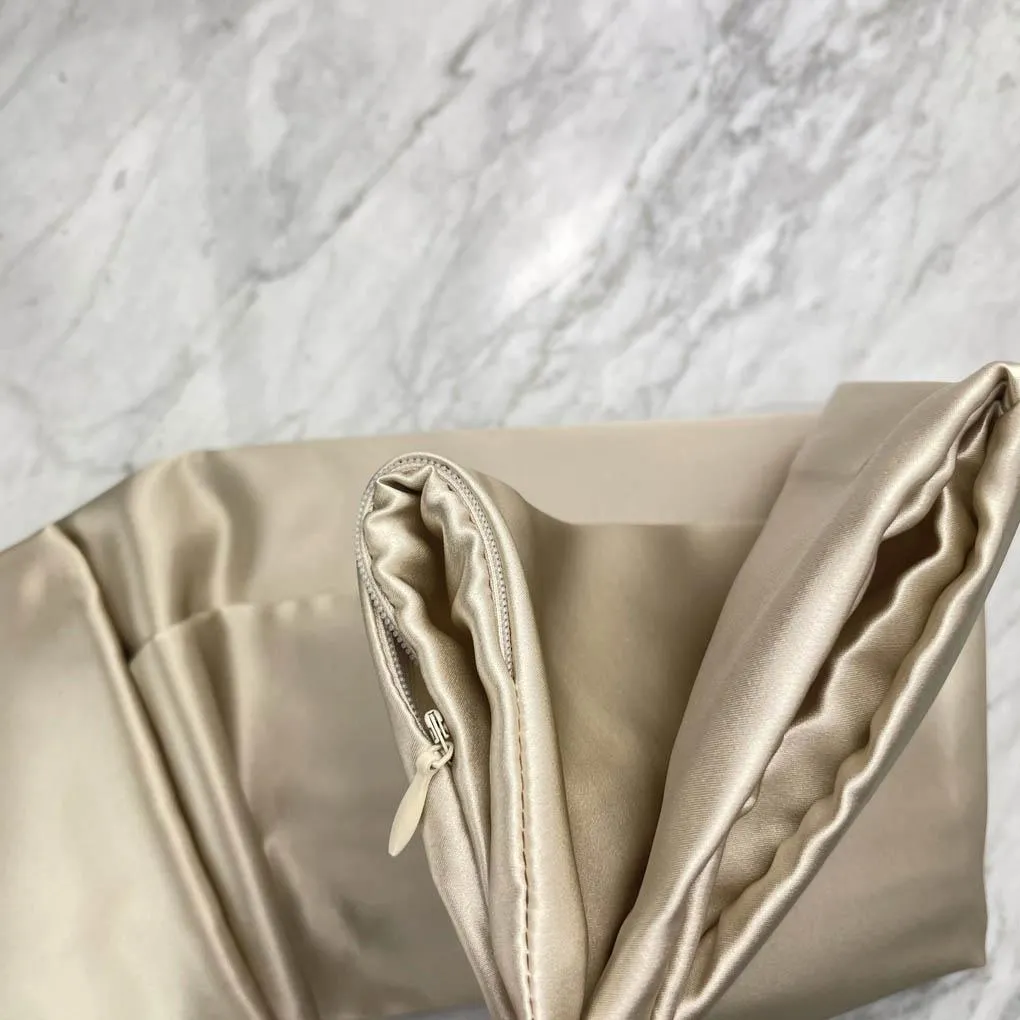 Beige Silk Pillowcase - Standard