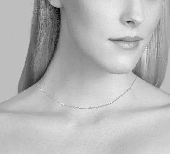 Birks Silver Rosee du Matin Station Chain Necklace