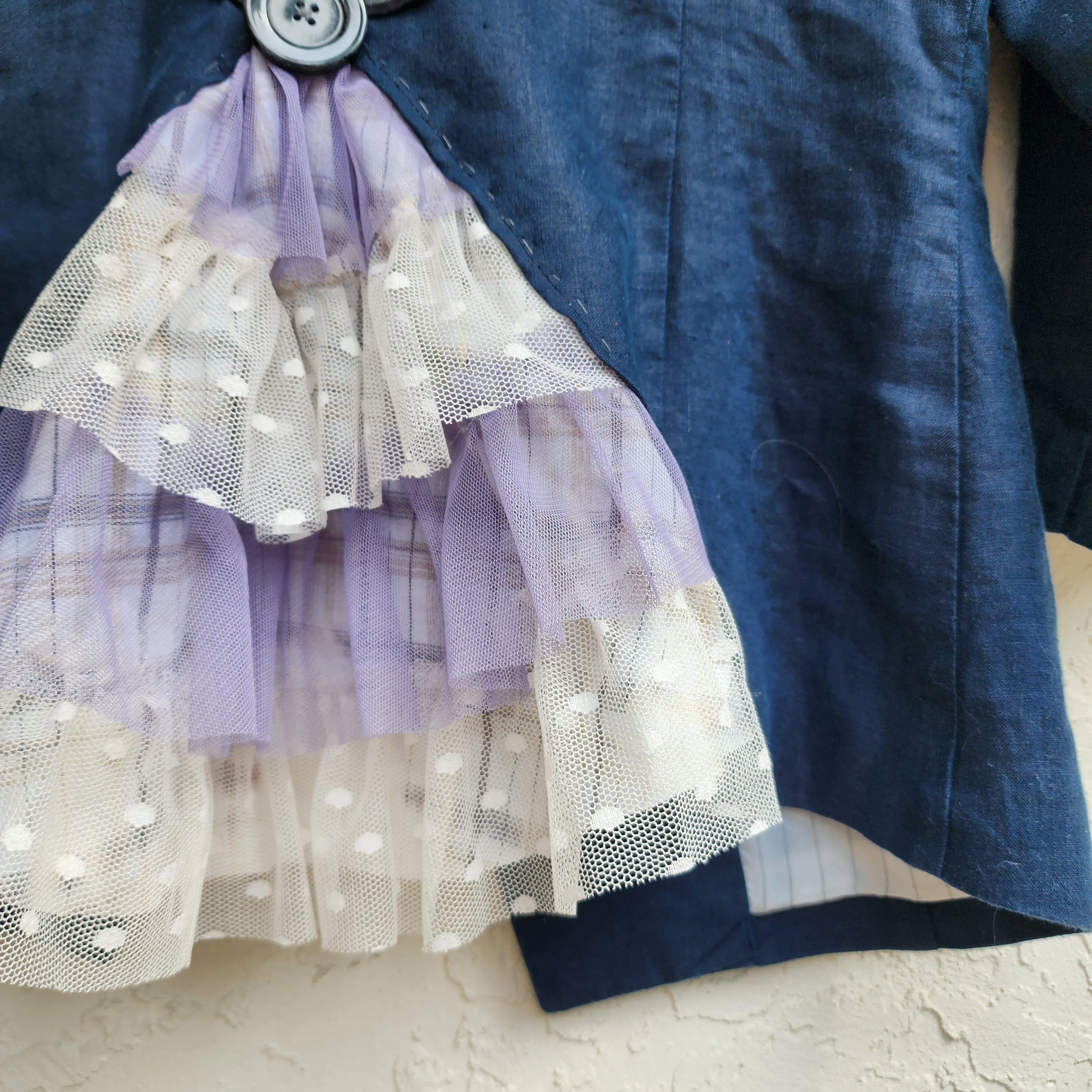 Bluebell Mickey / Designer Jacket Vintage Linen Jacket Up Boho Shabby Chic Jacket Repaired Boro Upcycled Jacket