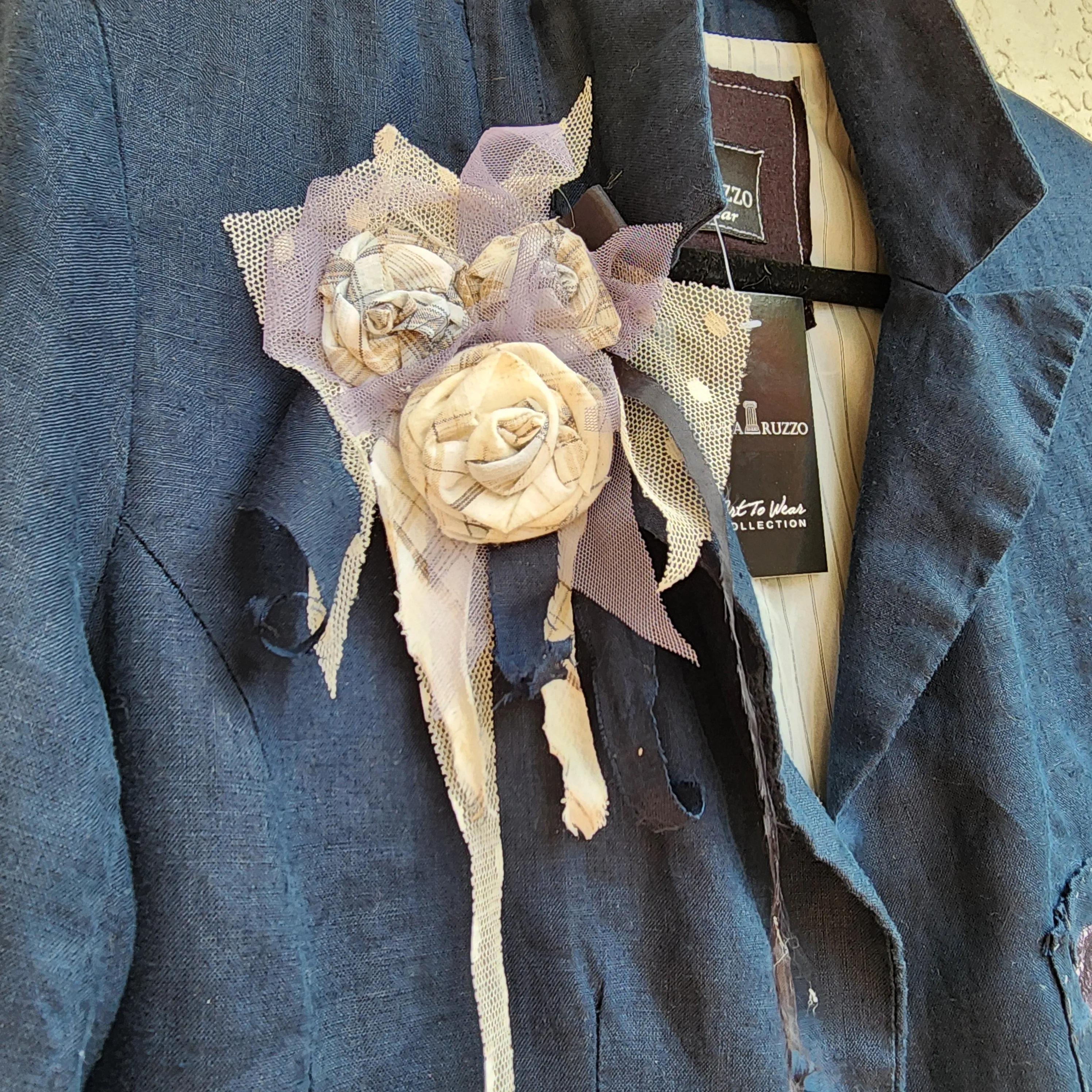 Bluebell Mickey / Designer Jacket Vintage Linen Jacket Up Boho Shabby Chic Jacket Repaired Boro Upcycled Jacket