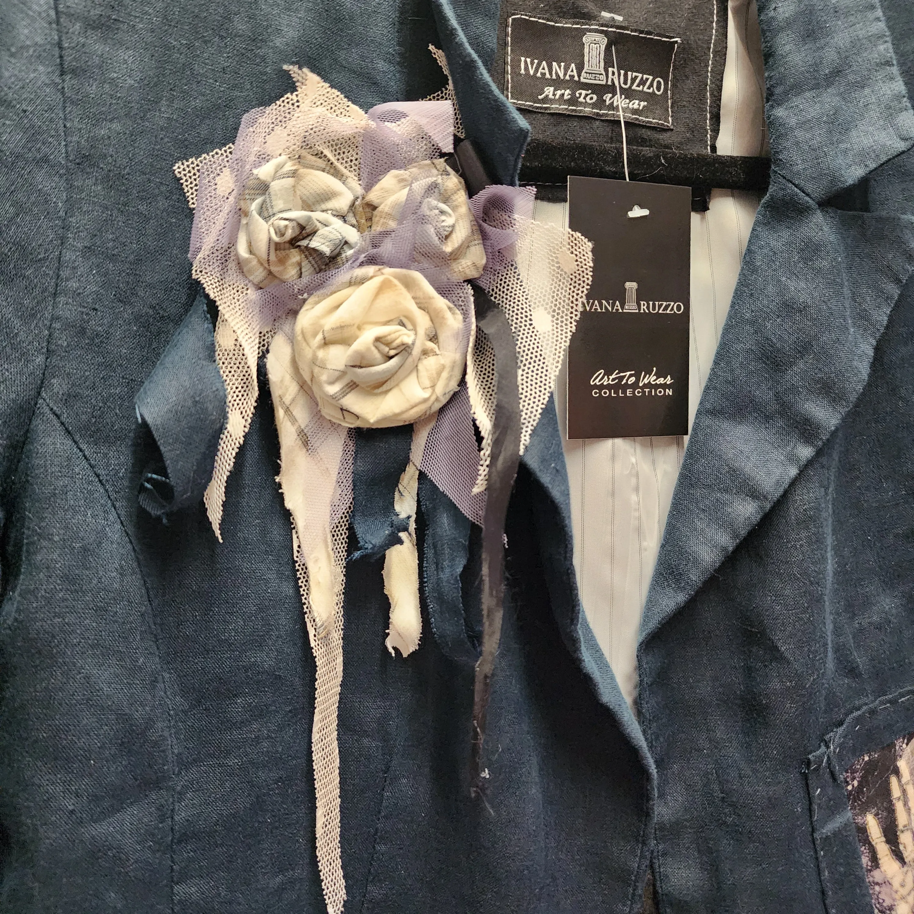 Bluebell Mickey / Designer Jacket Vintage Linen Jacket Up Boho Shabby Chic Jacket Repaired Boro Upcycled Jacket