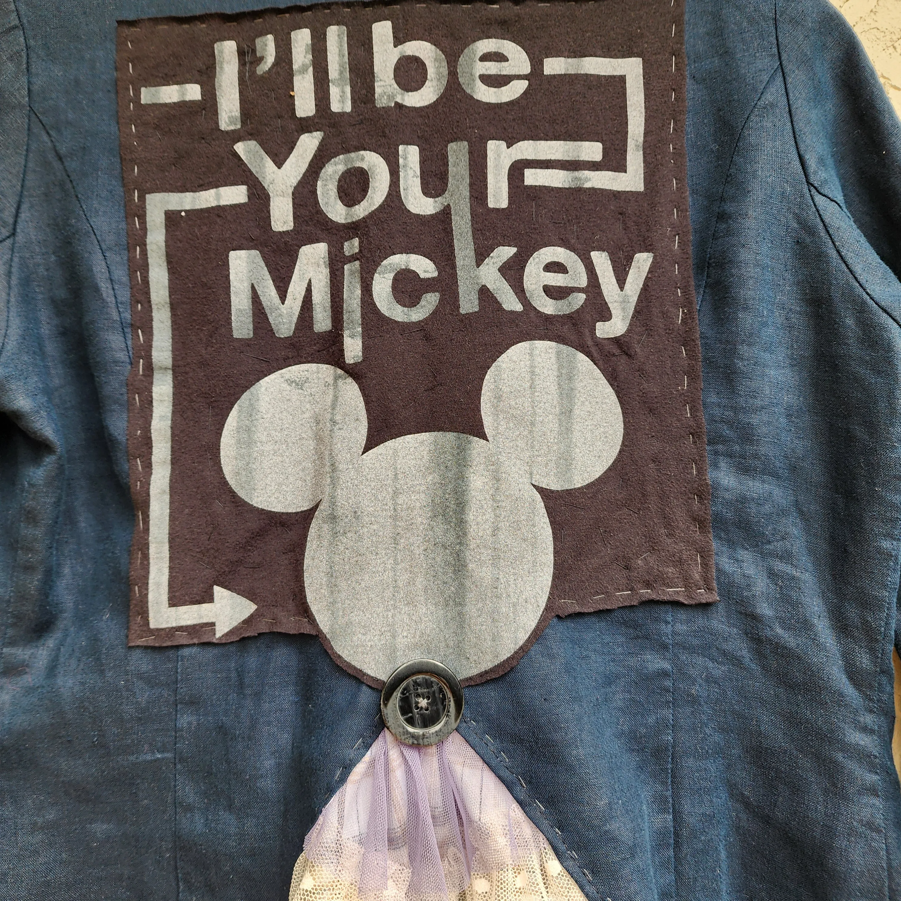 Bluebell Mickey / Designer Jacket Vintage Linen Jacket Up Boho Shabby Chic Jacket Repaired Boro Upcycled Jacket