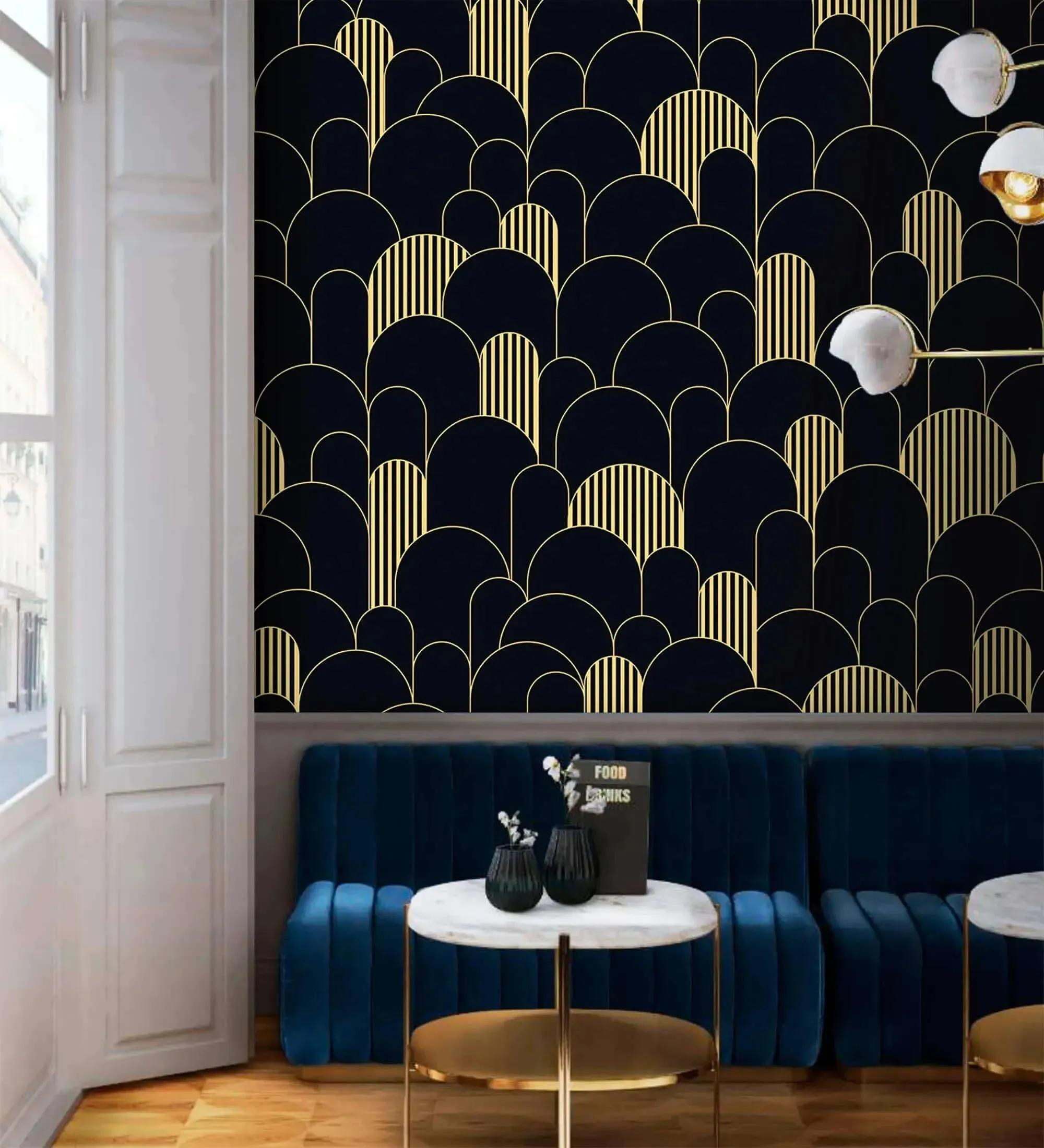 Boho Art Deco Geometric Wallpaper