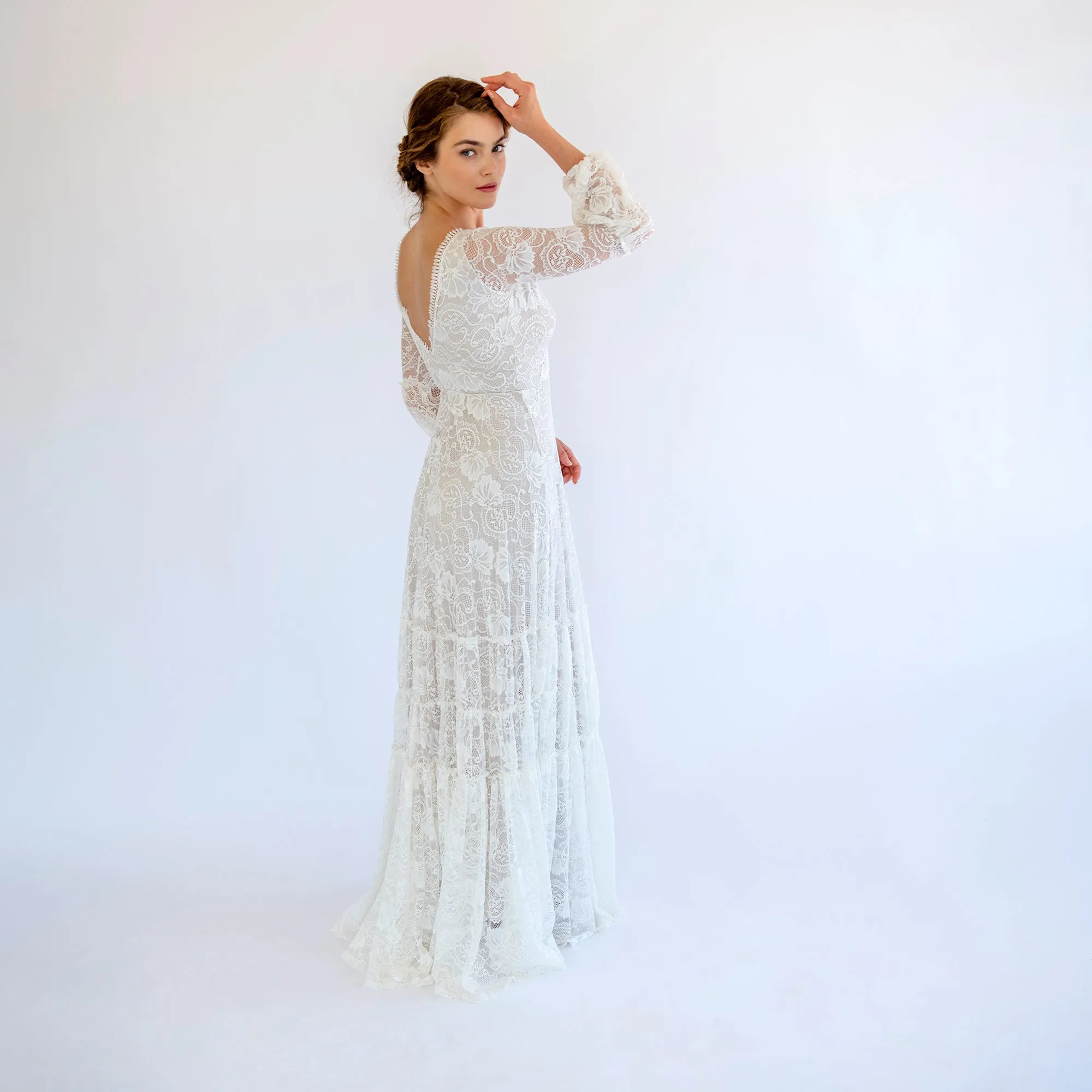 Boho Lace Wedding Dress #1484