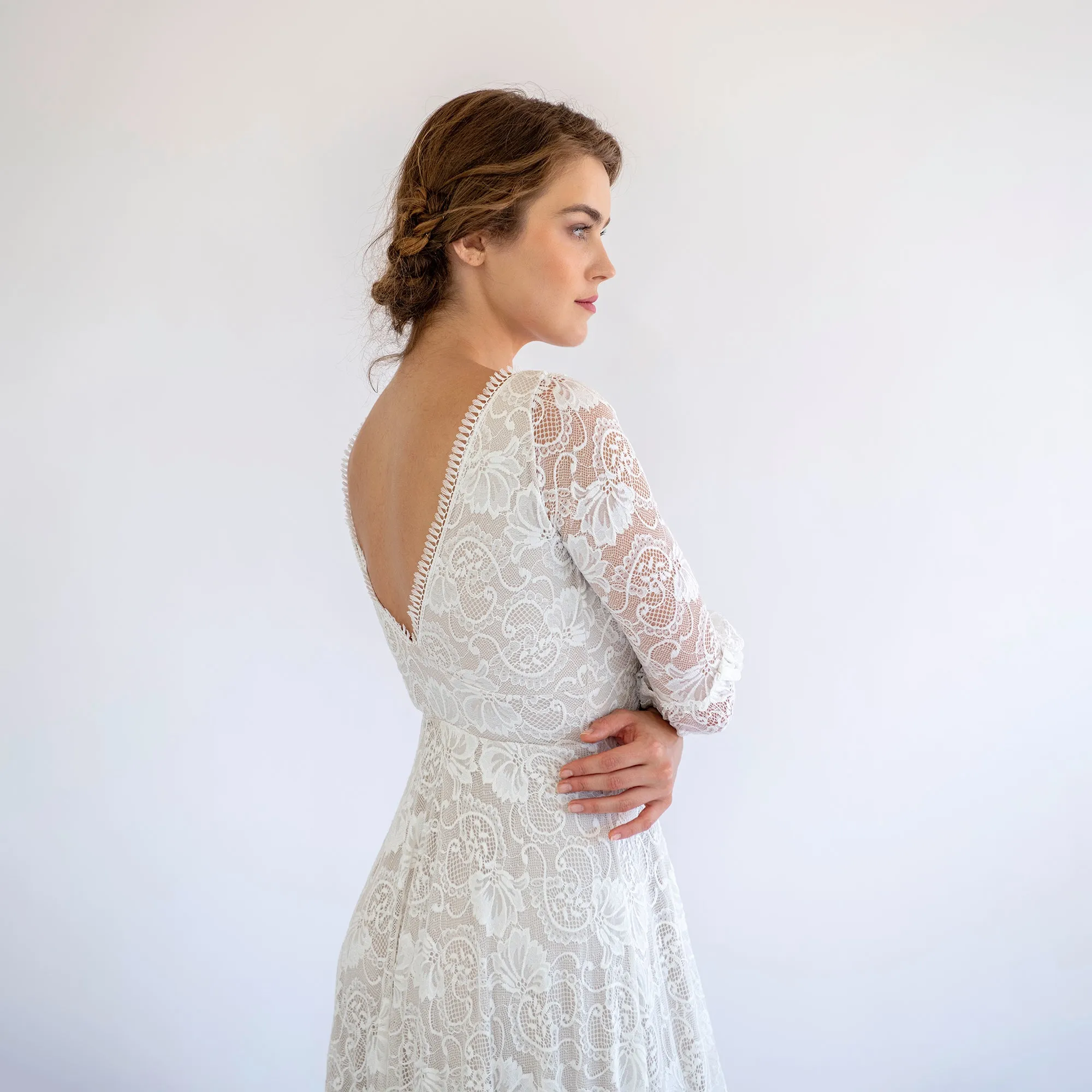 Boho Lace Wedding Dress #1484