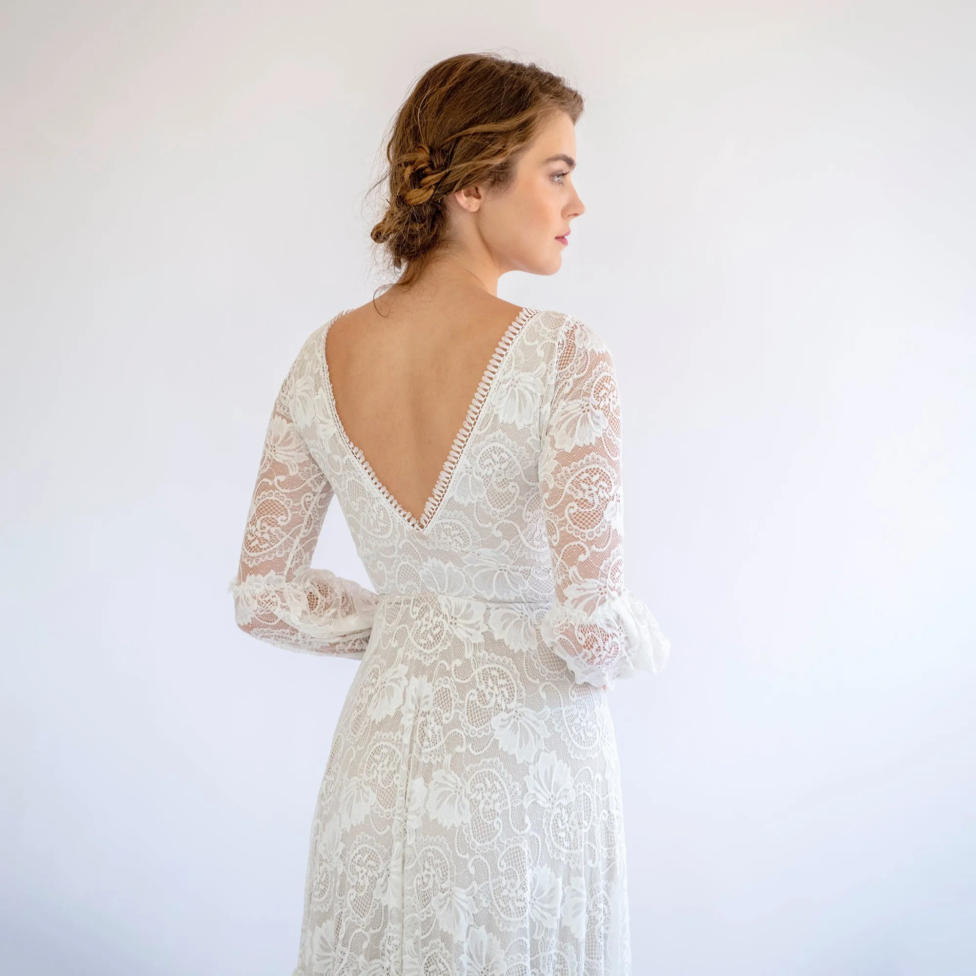 Boho Lace Wedding Dress #1484