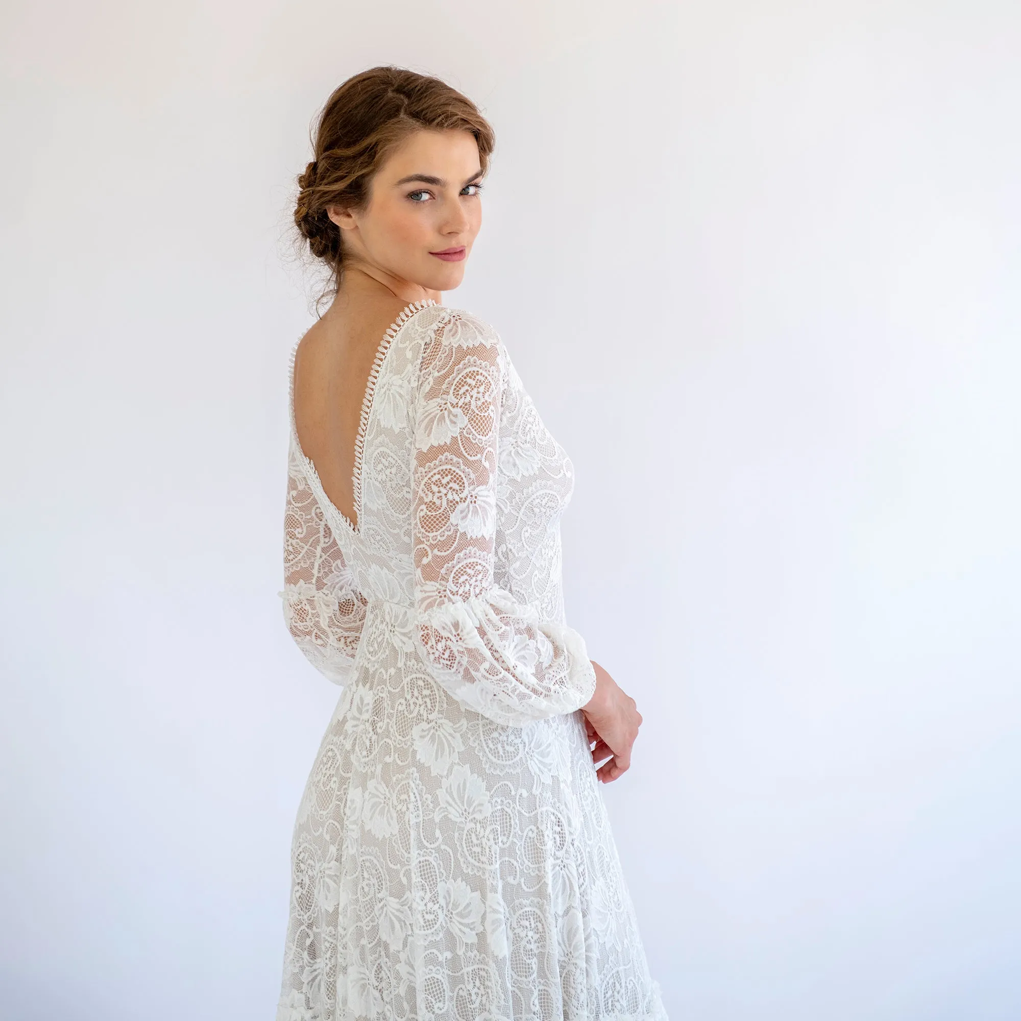 Boho Lace Wedding Dress #1484