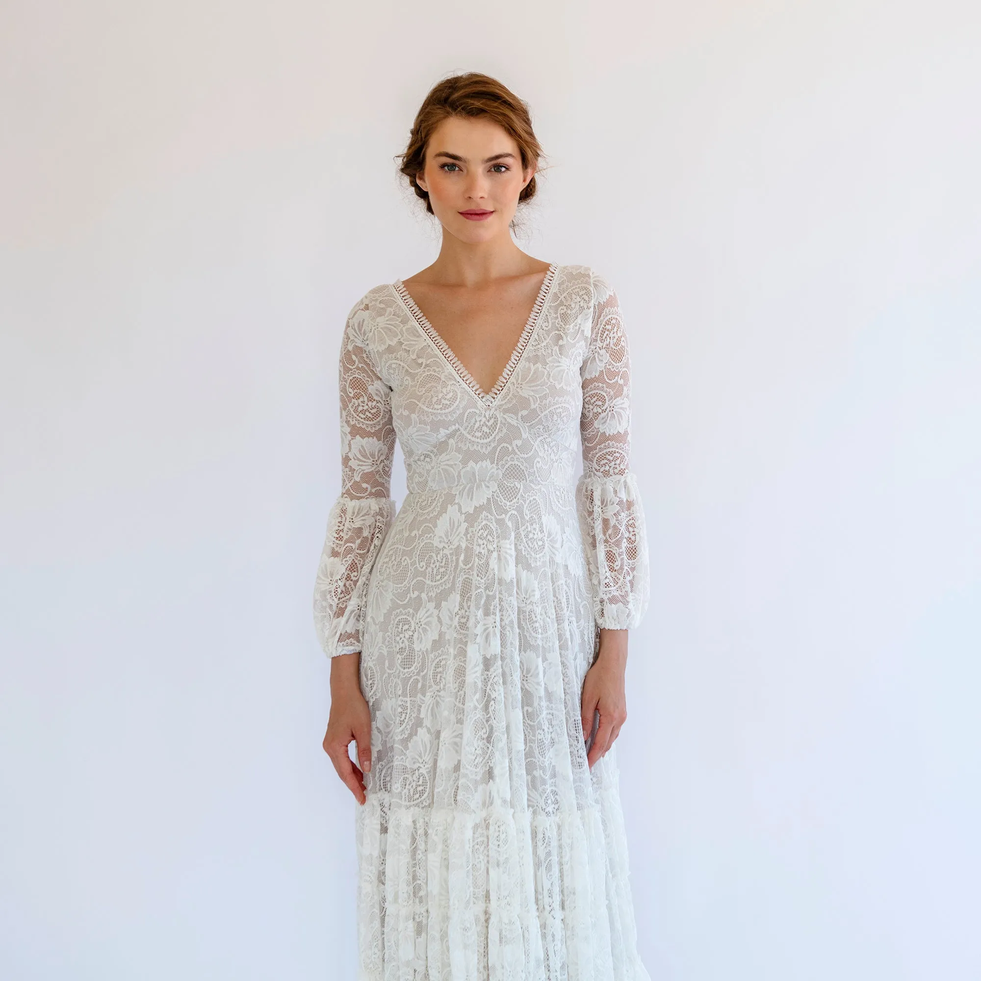 Boho Lace Wedding Dress #1484