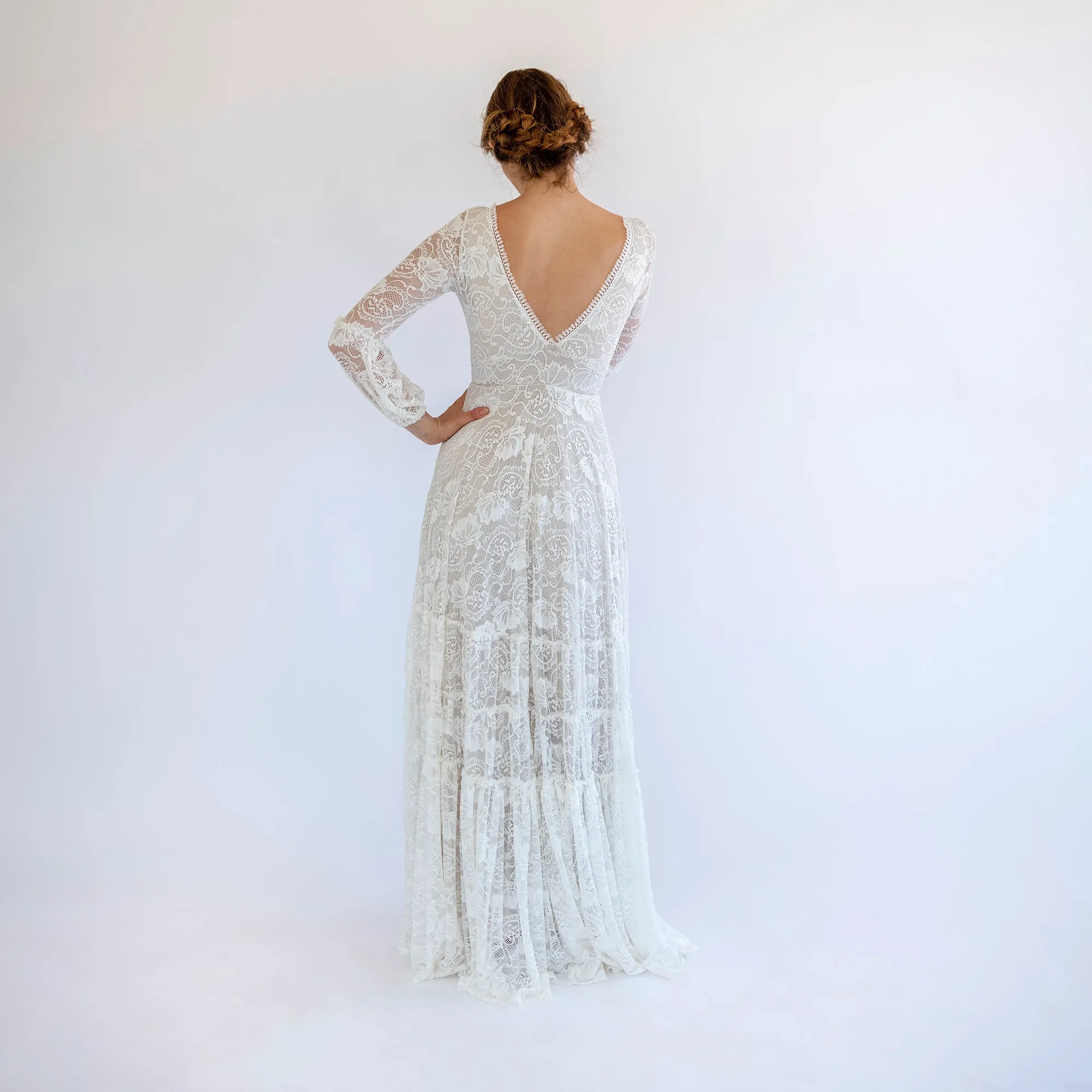 Boho Lace Wedding Dress #1484