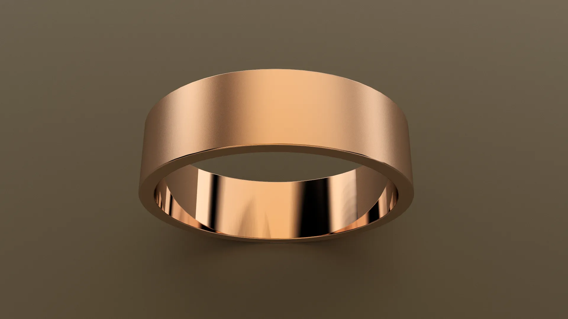 Brushed Rose Gold 6mm Flat Wedding Band