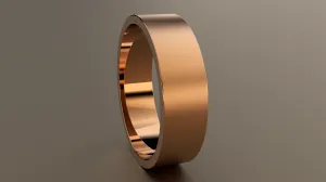 Brushed Rose Gold 6mm Flat Wedding Band