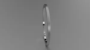 Brushed Sterling Silver 1mm Flat Wedding Band