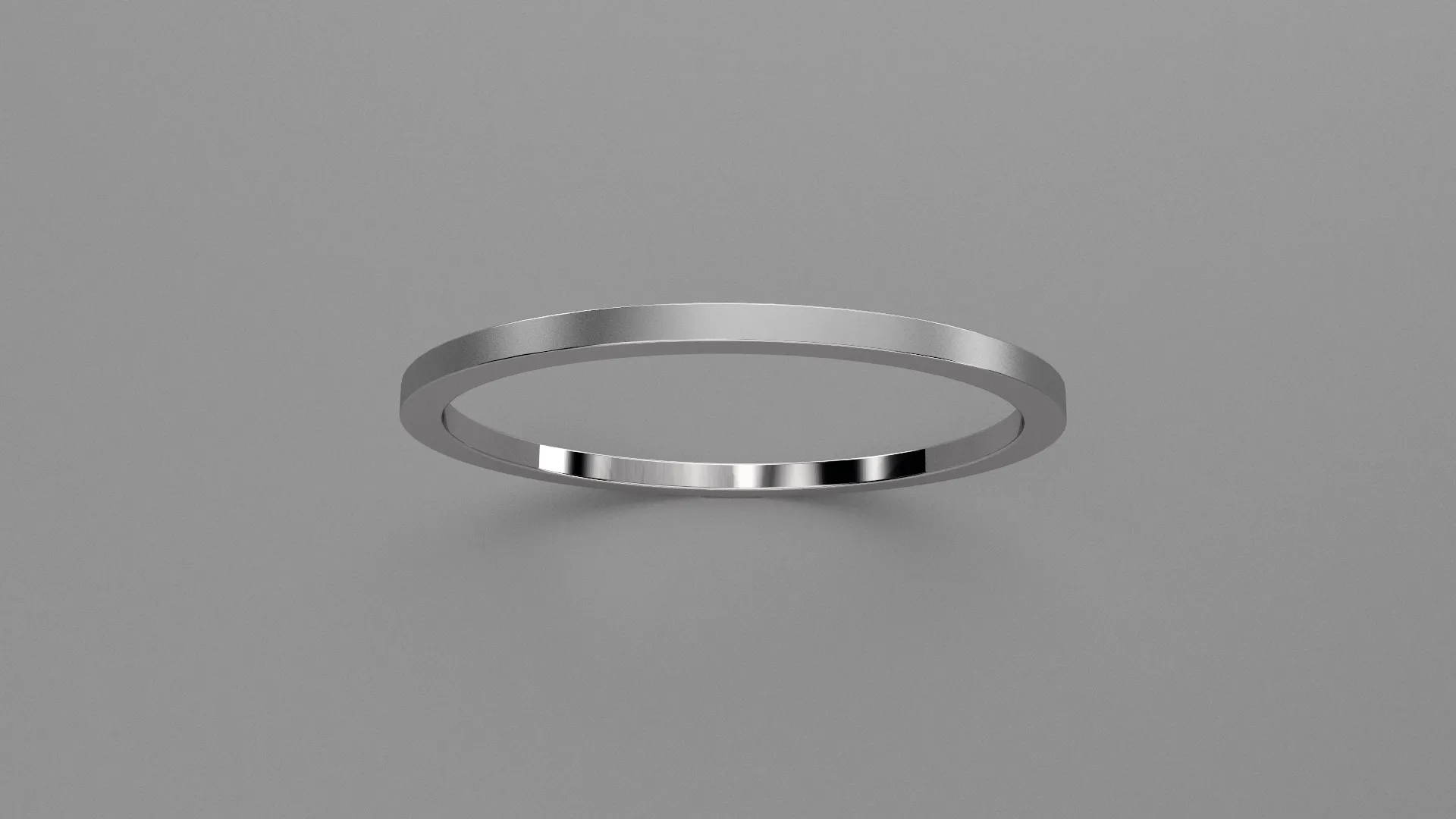 Brushed Sterling Silver 1mm Flat Wedding Band