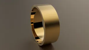 Brushed Yellow Gold 8mm Flat Wedding Band