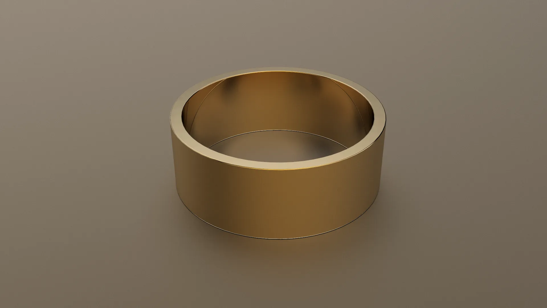 Brushed Yellow Gold 8mm Flat Wedding Band