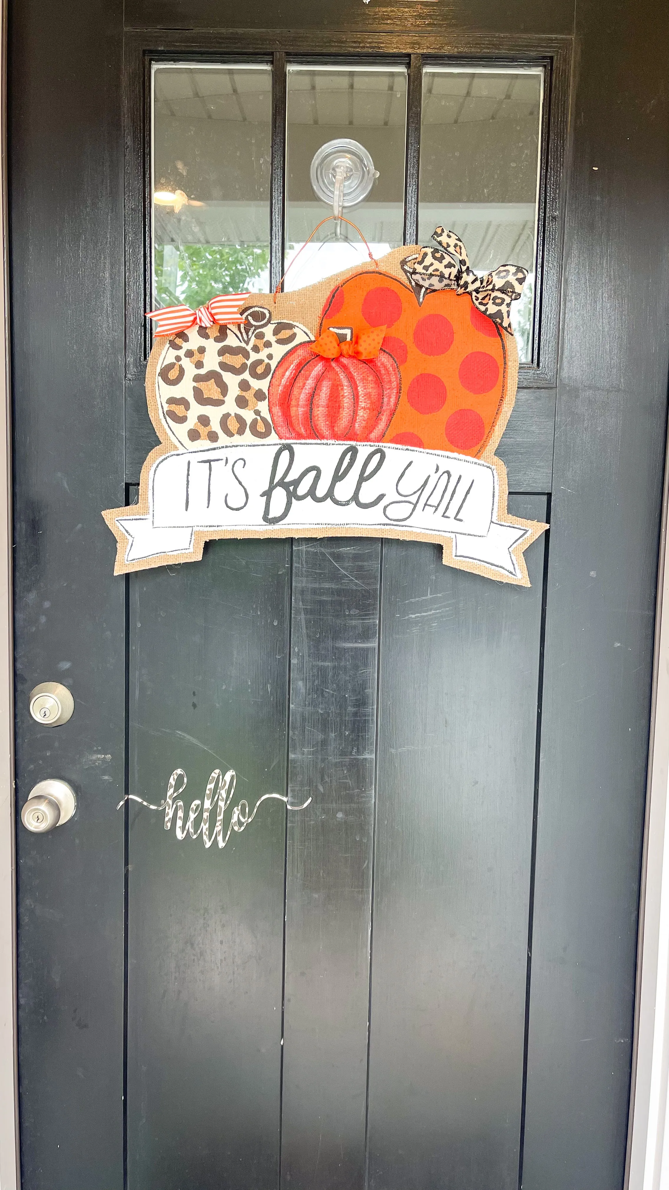 Burlap Pumpkin Door Hanger - It's Fall Y'all Trio