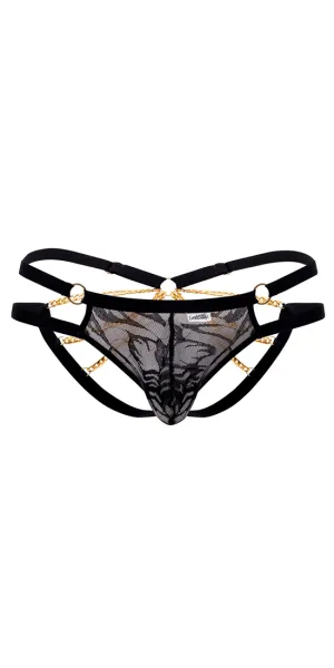 Candyman 99598 Lace And Chain Bikini Black