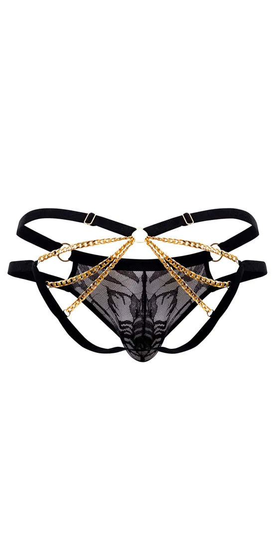 Candyman 99598 Lace And Chain Bikini Black