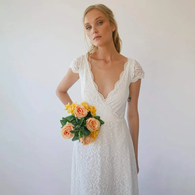 Cape sleeves dress #1289