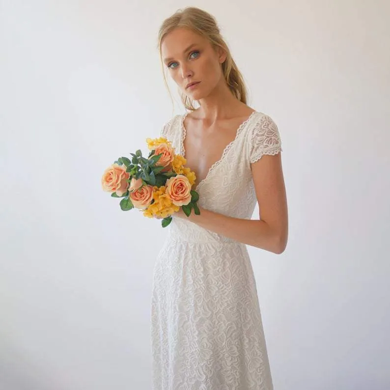 Cape sleeves dress #1289