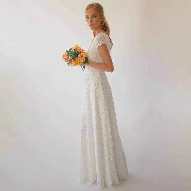 Cape sleeves dress #1289