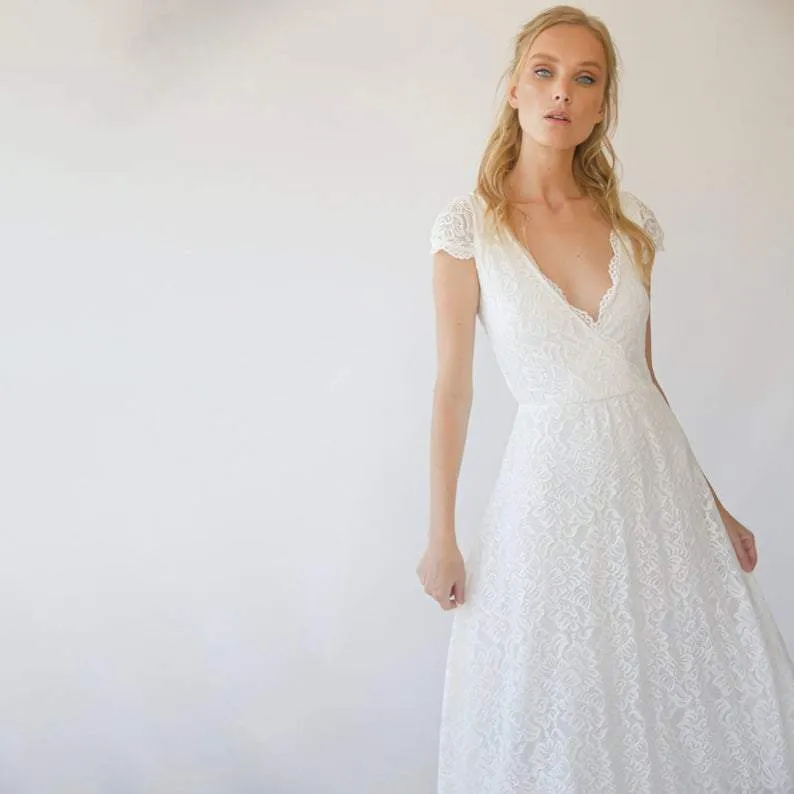 Cape sleeves dress #1289