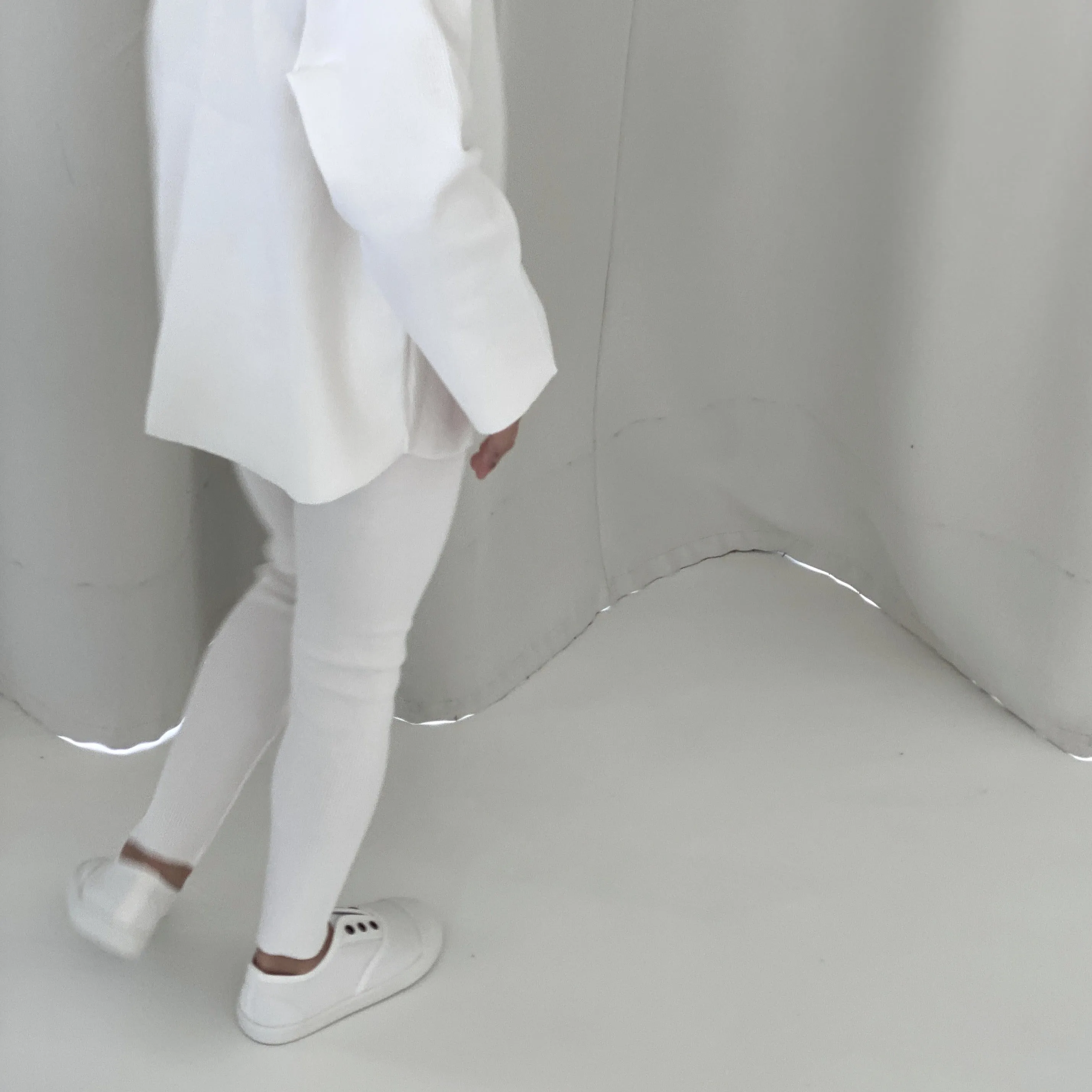 Carmen Organic Cotton Ribbed Leggings (White)