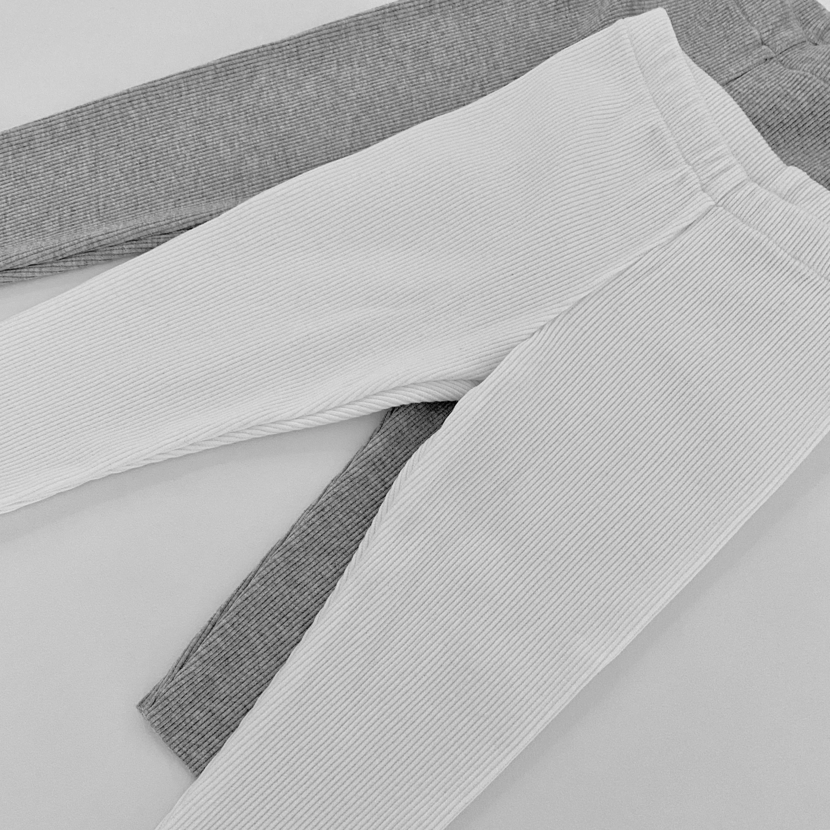 Carmen Organic Cotton Ribbed Leggings (White)