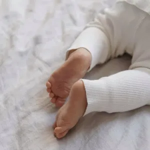 Carmen Organic Cotton Ribbed Leggings (White)