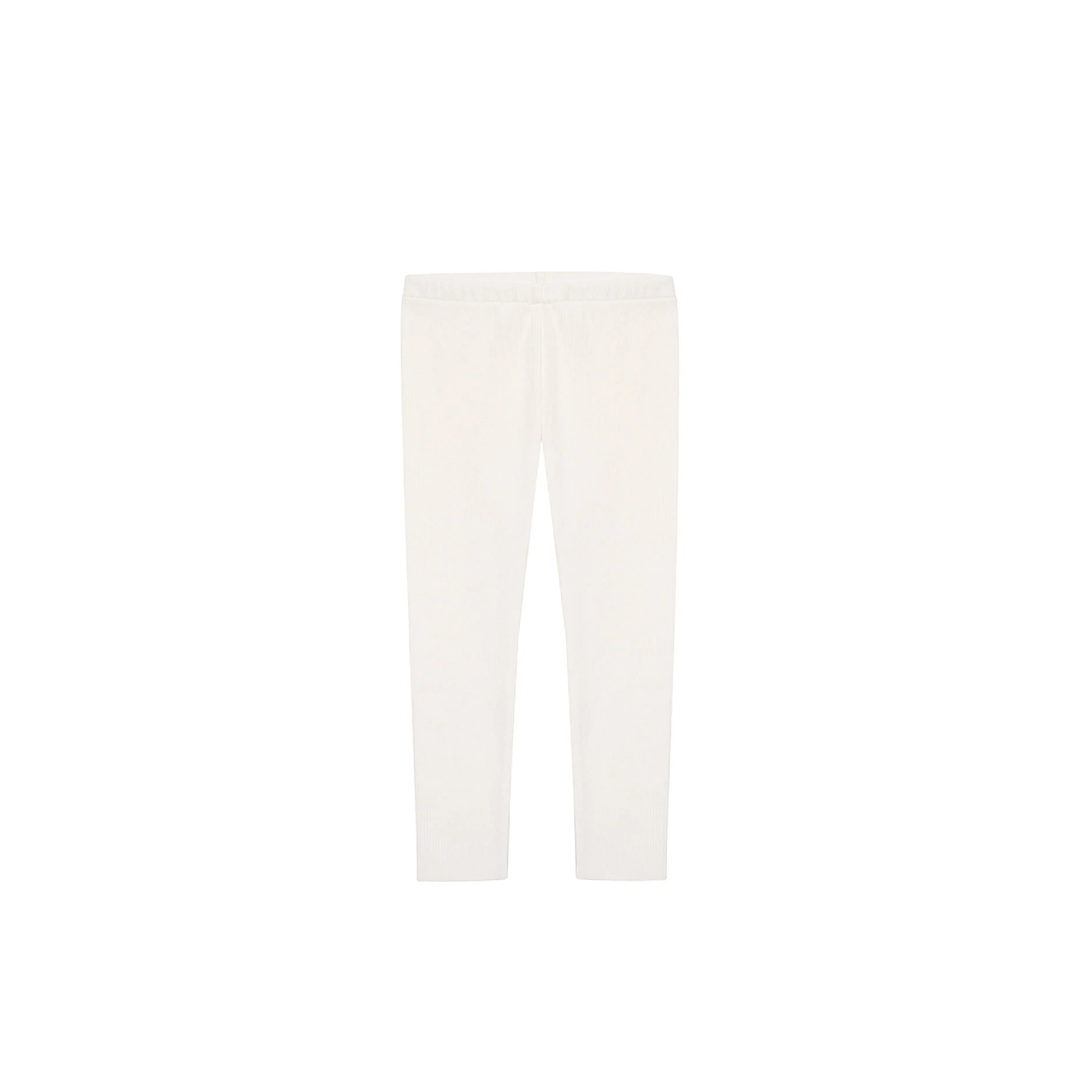 Carmen Organic Cotton Ribbed Leggings (White)