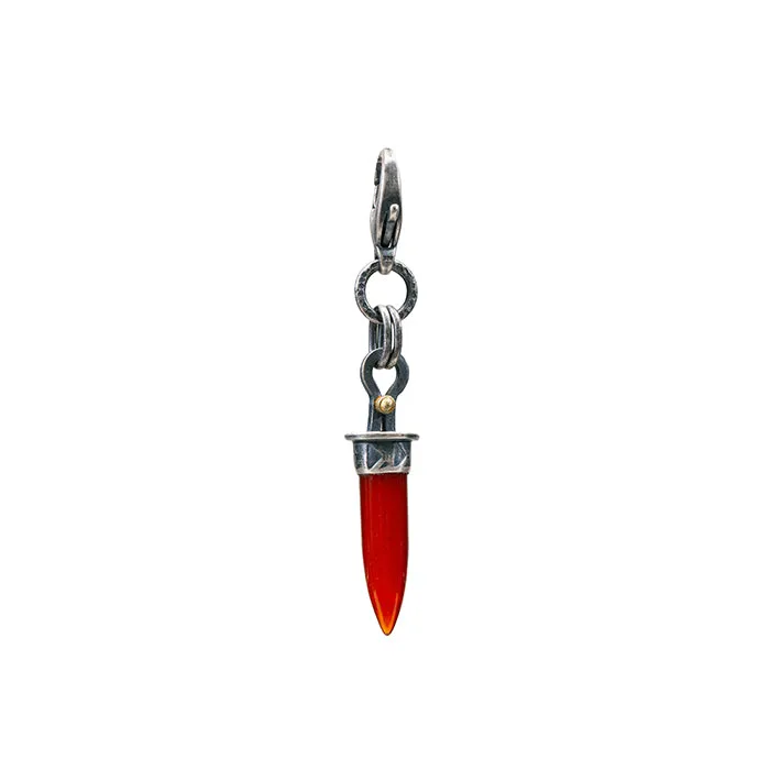 Carnelian Charm - Sterling Silver   18k Gold