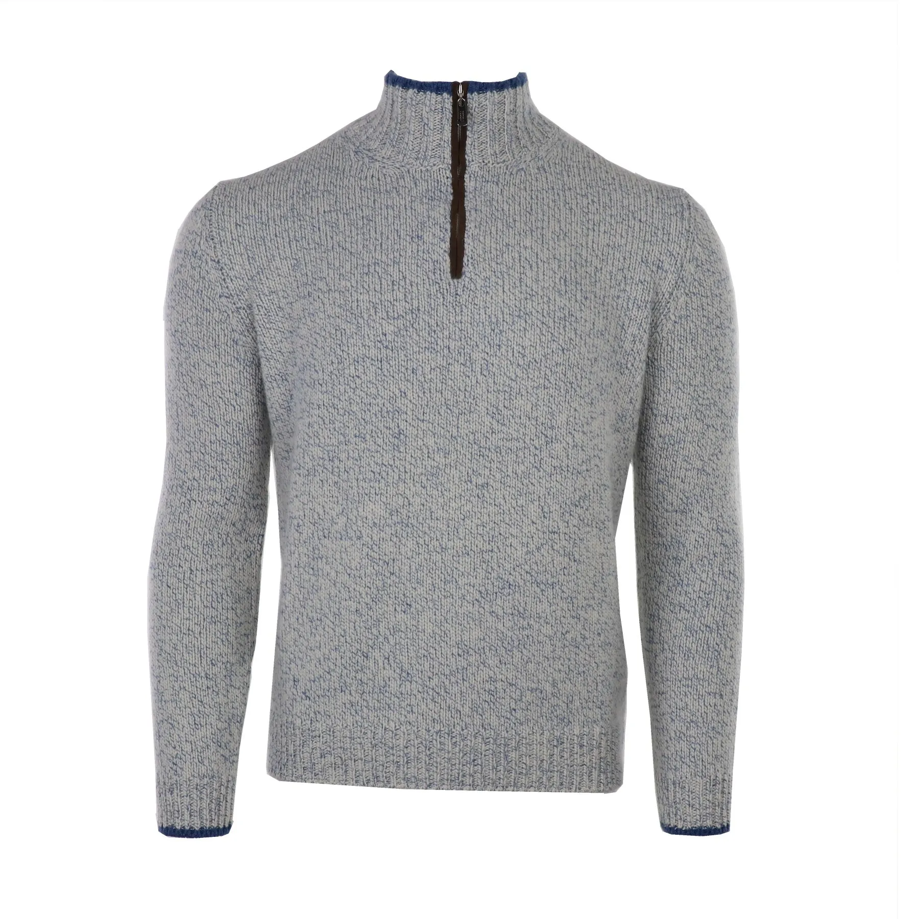 Cashmere Malfile Bicolor & Suede Quarter Zip