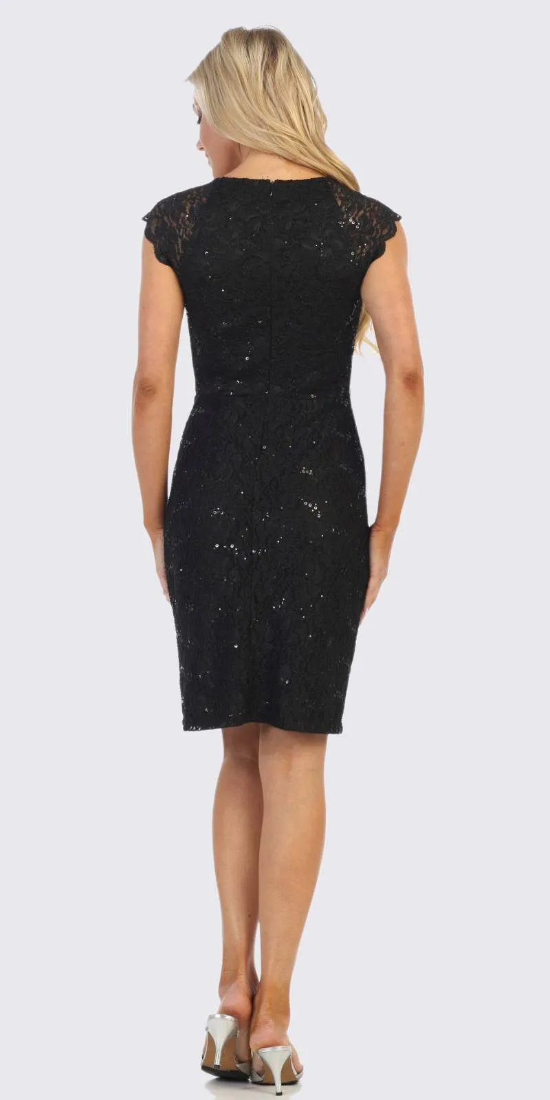 Celavie 6372S Beaded Waist Short Cocktail Dress
