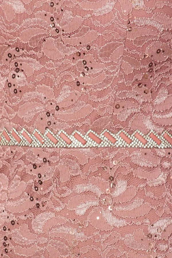 Celavie 6372S Beaded Waist Short Cocktail Dress