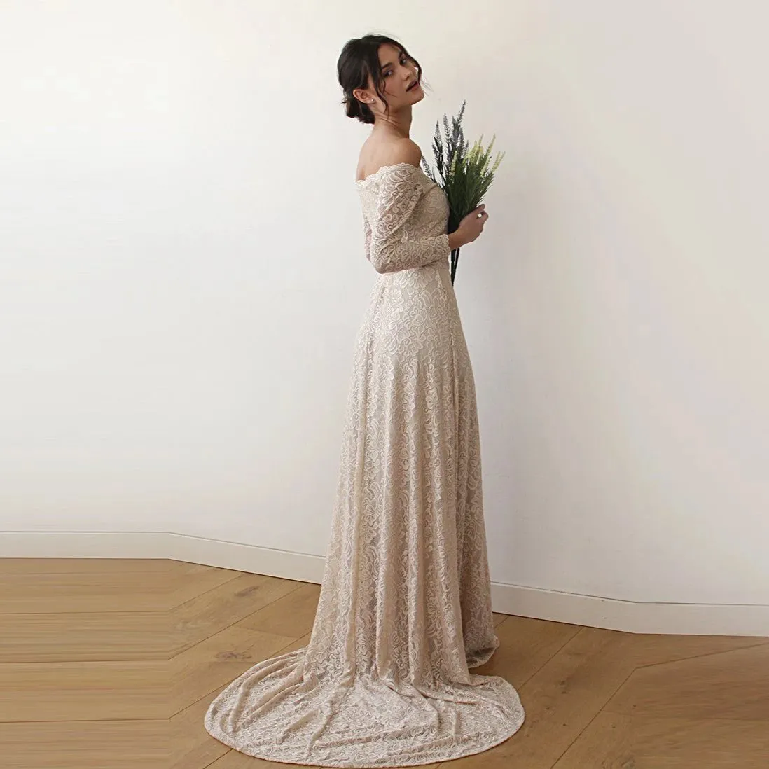 Champagne Dress Train #1148
