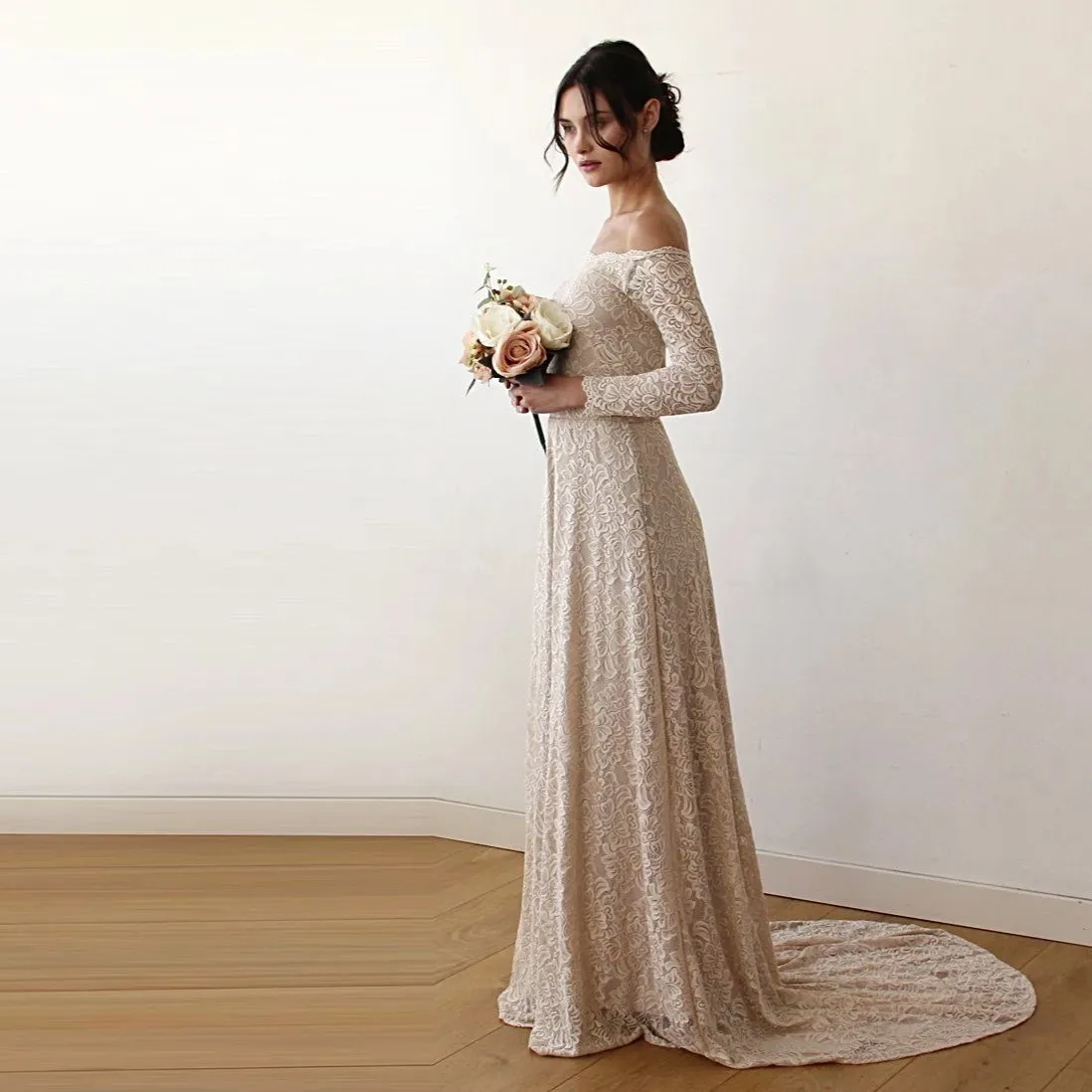 Champagne Dress Train #1148