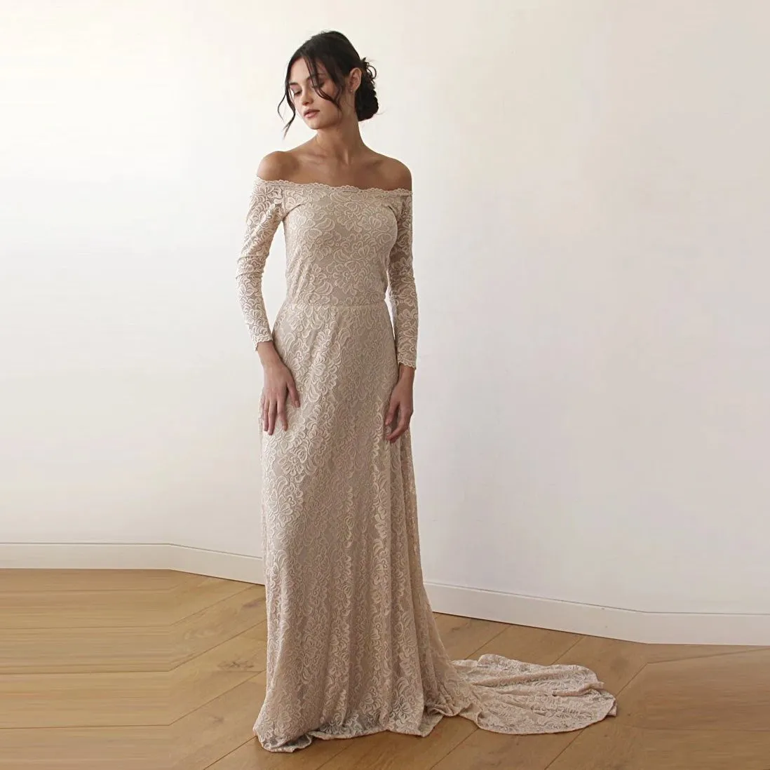 Champagne Dress Train #1148